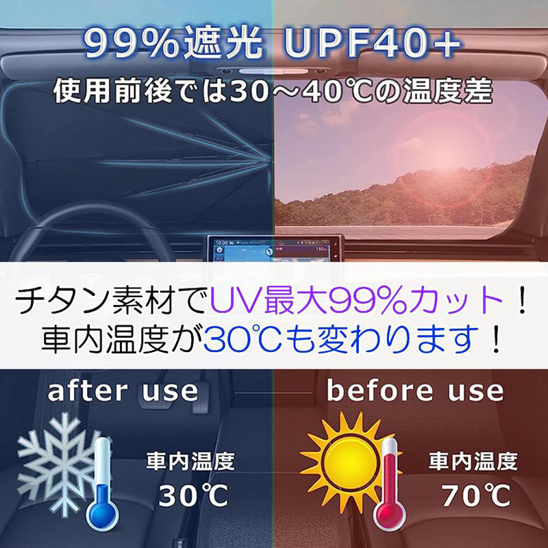 インプレッサ アネシス GE系 サンシェード 車 フロント 軽自動車 乗用車 サイズ選択 汎用品 - 画像 (6)